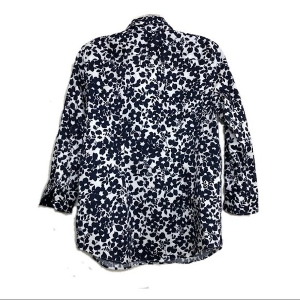 Chaps Flip Cuff Fitted Button Down Shirt Blue Whi… - image 3